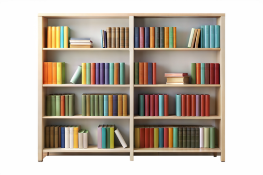 Bookshelf with Colorful Books