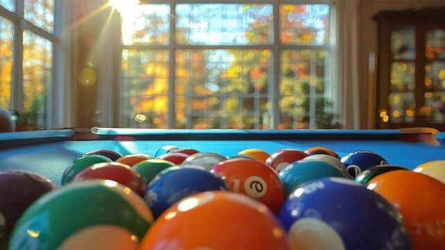 Pool Table Ready for a Game