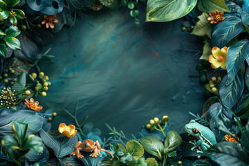 Earth Day or World Wildlife Day frame. Save our planet, protect green nature.