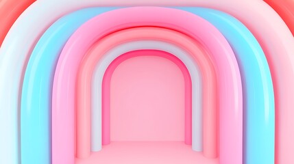 Obraz premium Colorful Archway Background in Soft Pastel Shades for Creative Projects and Digital Designs