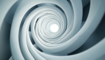 Obraz premium Abstract swirling tunnel leading to bright light.