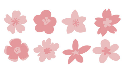 Flower vect pastel set 3.Flower clipart pastel set 3. The Cherry Blossom Collection hand draw. Japan flower are sakura, pink pastel floral. These set  for card or ad poster lovely about japan culture.
