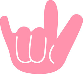 Pink Hand Gesture Sign Language Symbol
