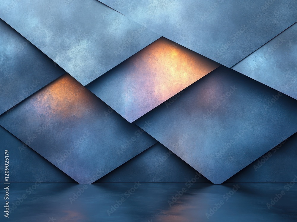 Poster abstract blue geometric background texture design with triangles and diamonds in modern minimalist s