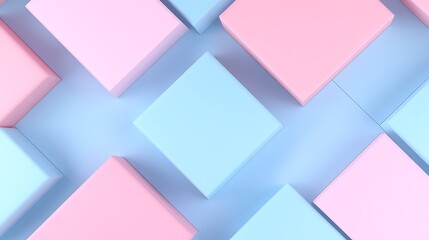Fototapeta premium Colorful pastel cubes in a minimalistic layout creating a visually appealing geometric design