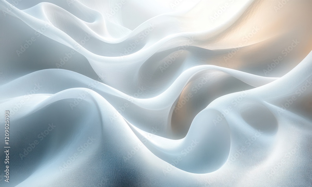 Aufkleber flowing white curves abstract design minimalist architecture