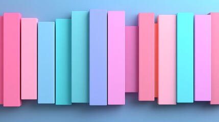 Fototapeta premium Colorful Stacked Books on a Blue Background for Modern Home Decor and Creative Design Inspiration