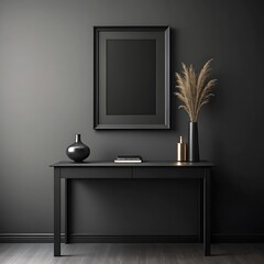Frame mockup, ISO A paper size. Living room wall poster mockup. Interior mockup with house background. Modern interior design. 3D render