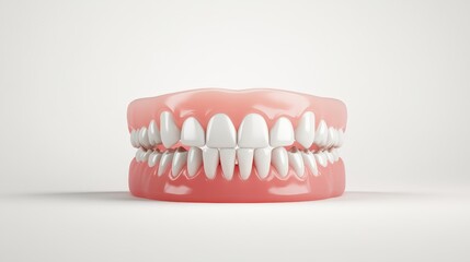 Fototapeta premium Realistic 3D Model of Human Teeth and Gums Displayed for Educational Purposes in Dental Health and Hygiene Context with Isolated Background