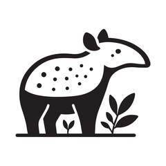 2d logo tapir with white background