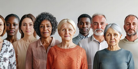 Patients of different ages and ethnicities in a clinic.