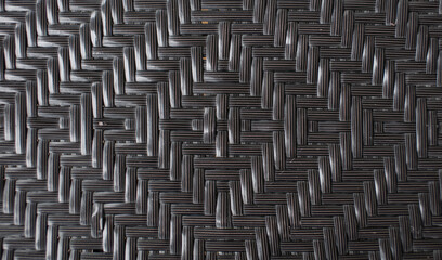 Close-up photo of black plastic woven pattern