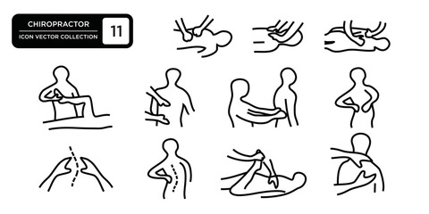 Chiropractor icon collection, vector icon templates are editable and resizable.