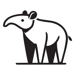 2d logo tapir with white background
