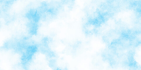 Abstract hand paint square stain watercolor background, watercolor abstract texture with white clouds and blue sky, abstract painted white clouds with pastel blue cloudy sky texture.