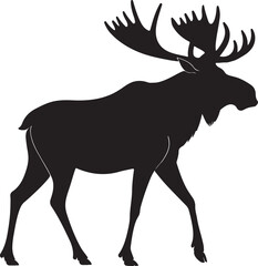 Moose silhouette vector illustration on white background