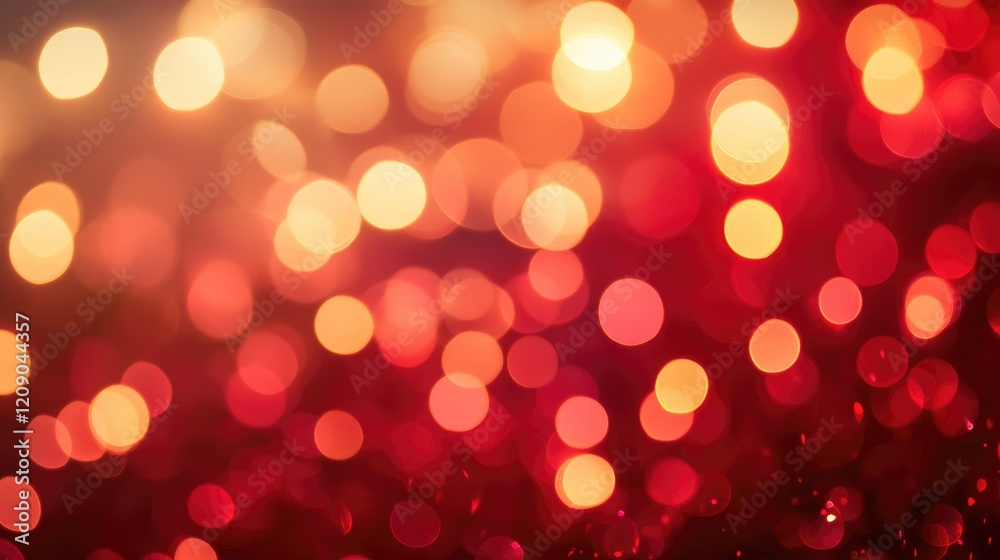 Poster vibrant red abstract bokeh background with warm blurred lights creating a dreamy and festive atmosph