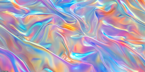 Obraz premium abstract holographic illustration. iridescent multi-colored soft film. retro futurism style. colorful simple background