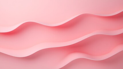 Obraz premium Soft Flowing Waves of Pale Pink Paper in Gentle Curves for Modern Art and Design Concepts
