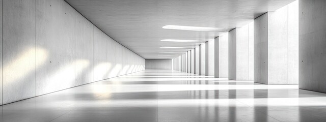 Obraz premium Minimalist Interior Design with Geometric Shapes and High Key Lighting in Modern Architecture