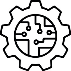 
circuit board icon gear vector