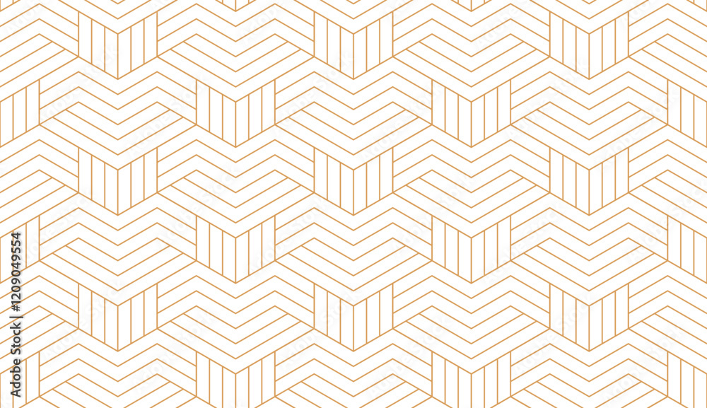 Leinwandbilder abstract geometric pattern with stripes, lines. seamless vector background. white and golden ornamen