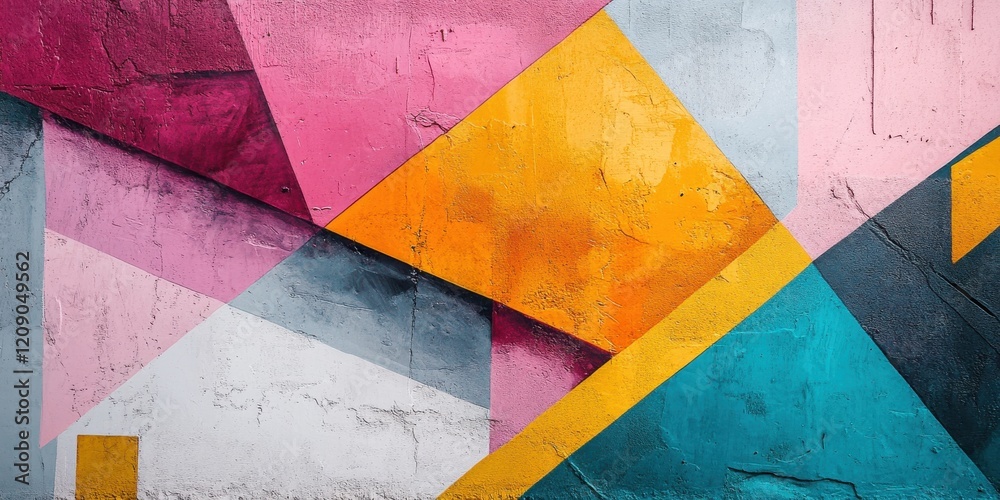 Poster Creative abstract art with vibrant colors, blending realistic textures with artistic composition for a striking visual effect