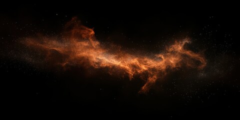 Obraz premium Fiery nebula in deep space, blending realistic textures with artistic composition for a striking visual effect