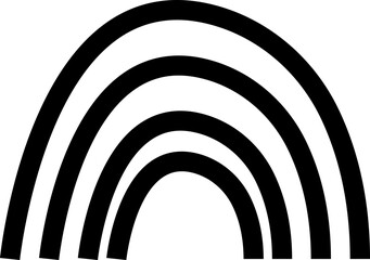 Obraz premium Rainbow Glyph Icon, Patrick's Day graphic design elements, neutral calm rainbows, Sticker pack in trendy retro psychedelic styles, Minimal abstract art silhouette. isolated on transparent background.