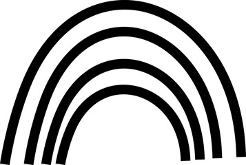 Obraz premium Rainbow Glyph Icon, Patrick's Day graphic design elements, neutral calm rainbows, Sticker pack in trendy retro psychedelic styles, Minimal abstract art silhouette. isolated on transparent background.