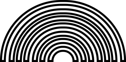 Rainbow Glyph Icon, Patrick's Day graphic design elements, neutral calm rainbows, Sticker pack in trendy retro psychedelic styles, Minimal abstract art silhouette. isolated on transparent background.