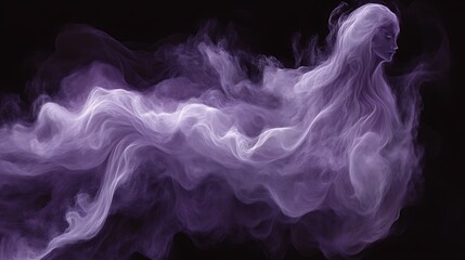 Fototapeta premium A Purple Smoke Woman Form Abstract Art