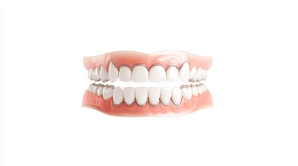 Fototapeta premium Realistic dental model showcasing human teeth and gums for educational purposes in dentistry, orthodontics, and dental hygiene practice in a professional environment