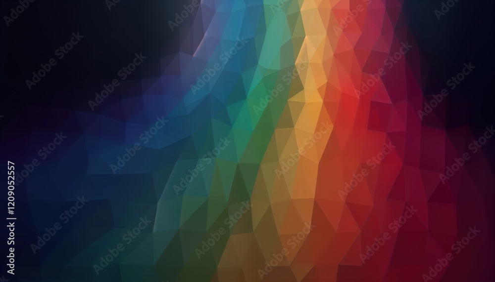 Poster abstract rainbow background with vibrant colors. geometric shapes create dynamic pattern. suitable f