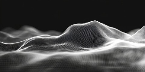 Abstract digital background. Network connection structure. Big data. Futuristic abstract wave. 3D rendering., Generative AI