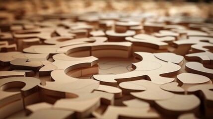 Circular Wooden Puzzle Pieces 