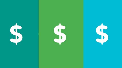 Financial business money concept banner design illustration background with icons, geometric shapes and vibrant colors.  Finance ideas composition greeting cards for social media presentation and ads