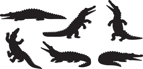 Crocodile silhouettes