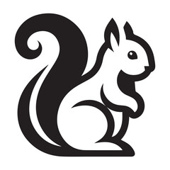 2d squirrel logo with white background