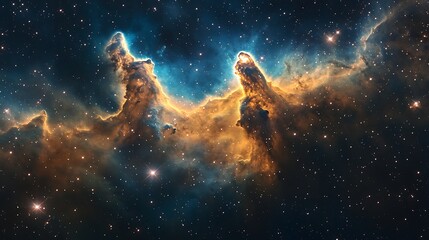 Fototapeta premium A beautiful nebula with stars and galaxies in the space background