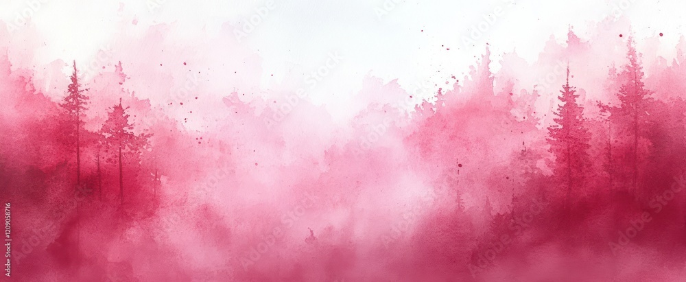 Aufkleber Pink Watercolor Background Abstract Design with Gentle Light Texture and Soft Splatters for Creative Art Projects