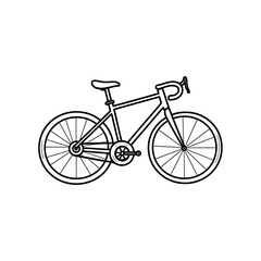 Road Bike Illustration Simple Line Drawing Design