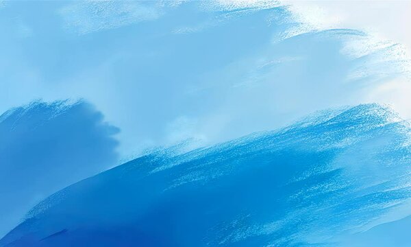 Abstract Blue pastel Ocean Waves brush stroke water color 