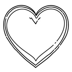 Simple Hand Drawn Heart Outline Graphic Design