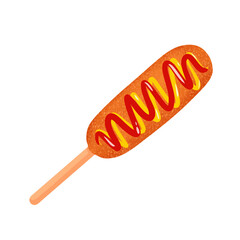 Corn dog white sauce - traditional Korean street food