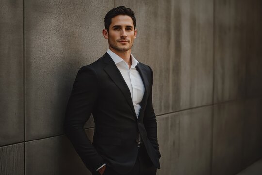 Professional man in a business suit, emphasizing simplicity and clean aesthetics