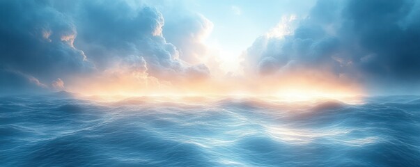 Obraz premium Abstract Light Sky Blue Background with Soft Gradients and Vintage Texture for Digital Wallpapers