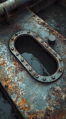 Rusty Industrial Tank: Close-up of Corroded Metal
