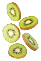 Fototapeta premium Falling Kiwi cutout, full depth of field.