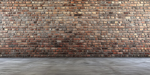 Ein leerer Loft-Raum mit einer Backsteinmauer bietet eine minimalistische und industrielle Kulisse und reichlich Platz f&uuml;r kreative und generative Designkonzepte. Hintergrund Fotostudio
